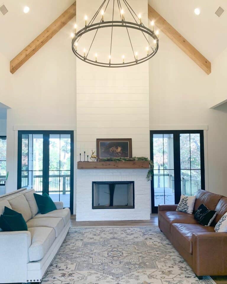Large Chandeliers for an Industrial Farmhouse Living Area
