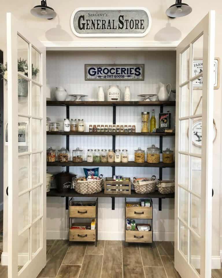 Large Pantry Storage Ideas With French Doors