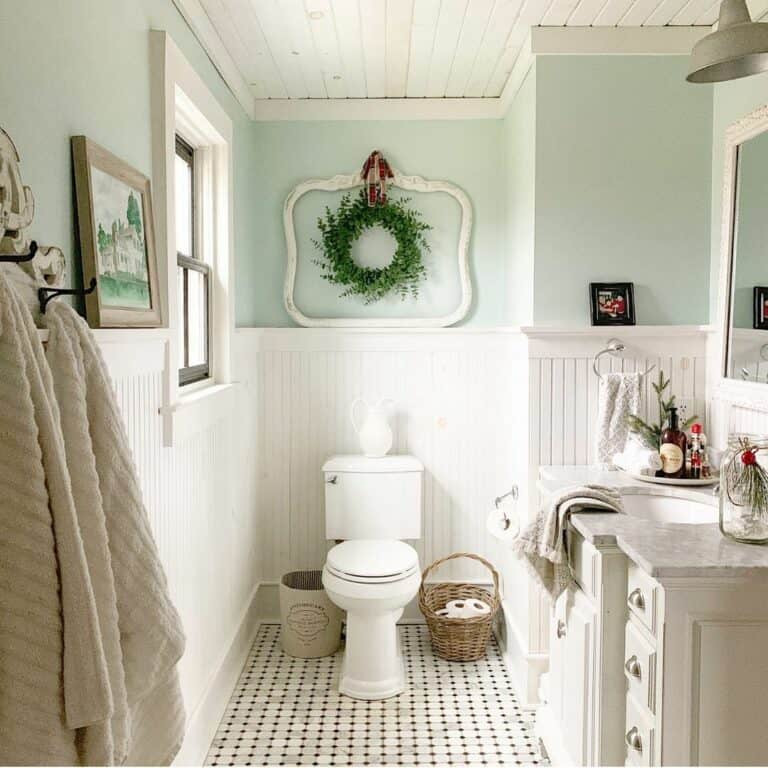 Light Blue Walls and White Wainscoting