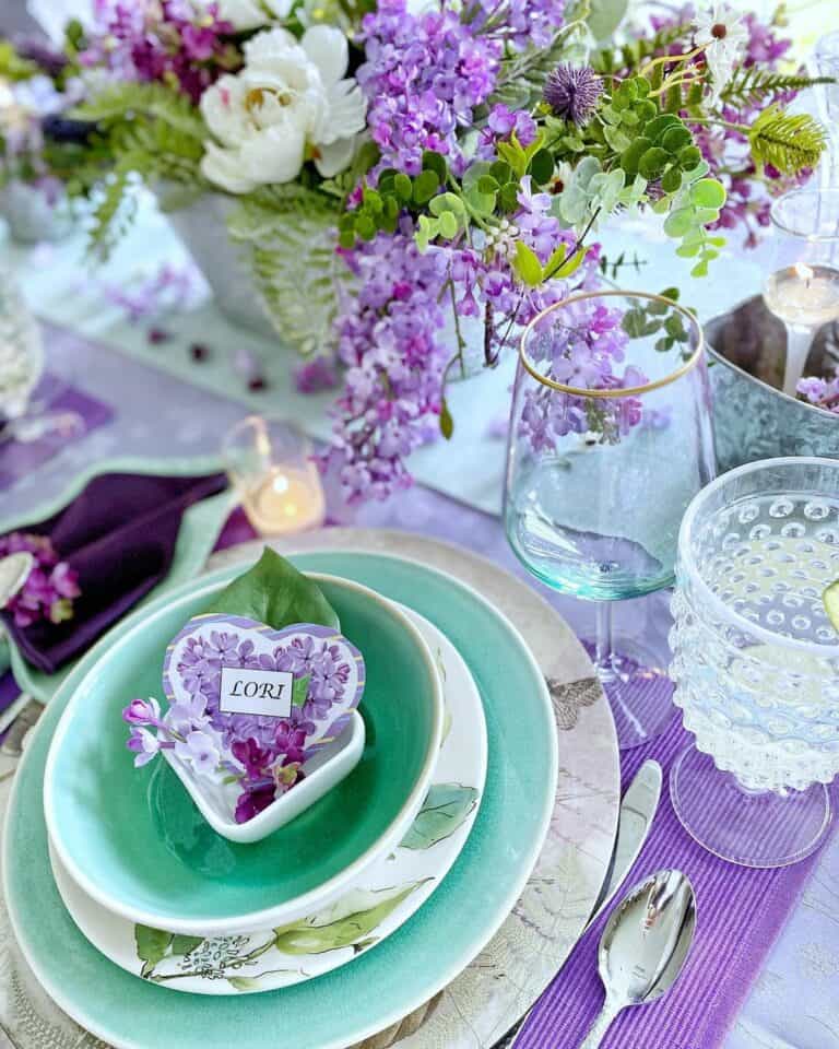 Lilac Spring Tablescape