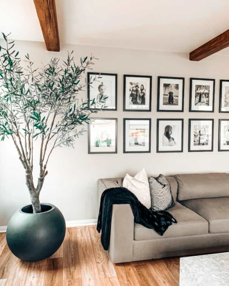 Living Room Gallery Wall Layouts With Black Frames