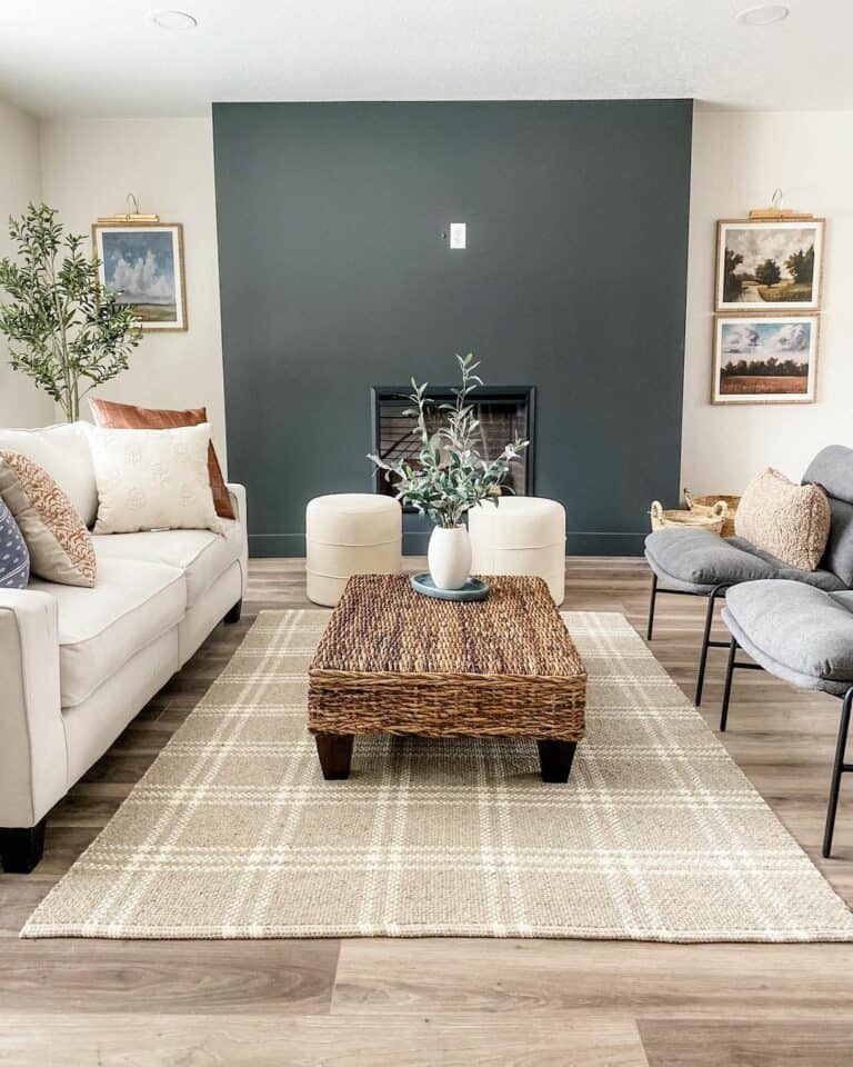 Living Room With Gray Accent Wall