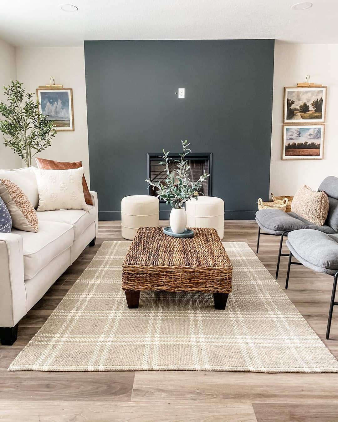 Living Room With Gray Accent Wall Soul & Lane