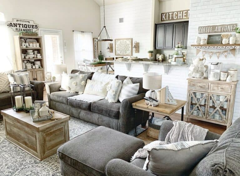 Living Room With Gray
