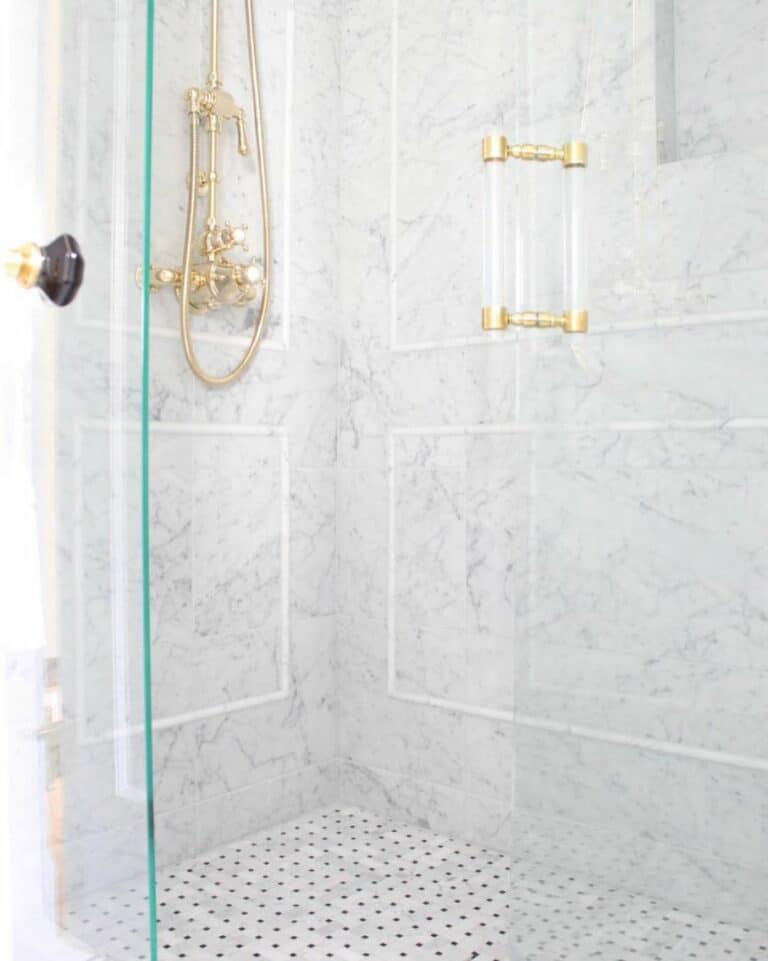 Luxurious Bathroom With Golden Accents