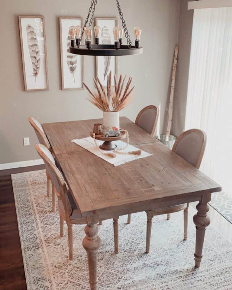 Minimalist Boho Décor for a Taupe Dining Room