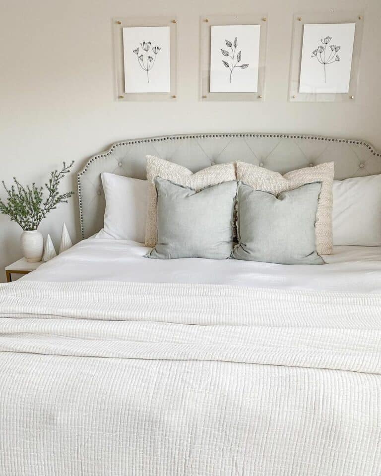 Modern Above Bed Décor With Glass Frames