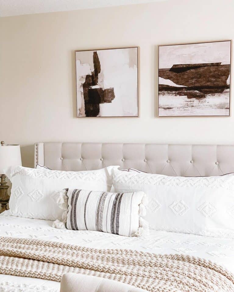 Modern Abstract Wall Art Above Bed