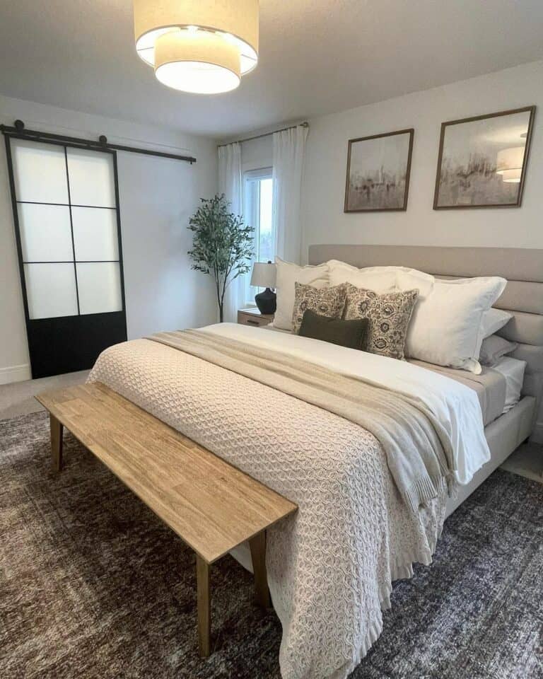 Modern Area Rugs for a Monochrome Bedroom