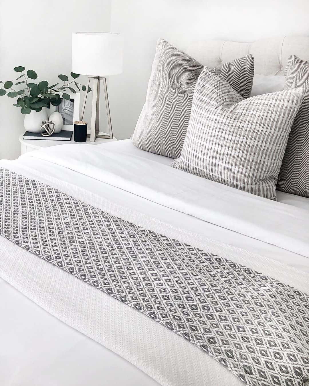 Modern Bedroom With Gray Cushions - Soul & Lane