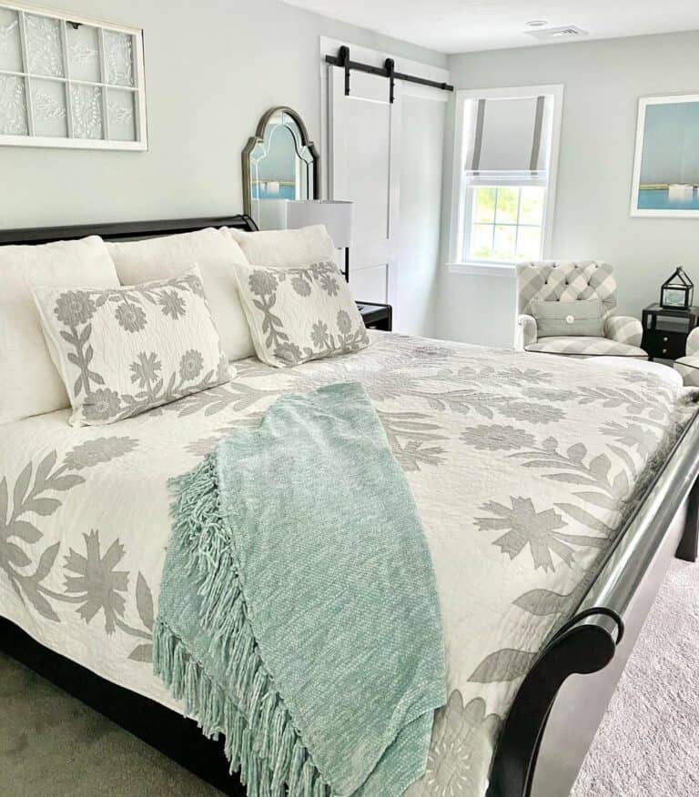 Modern Bedroom With Patterned Bedsheets