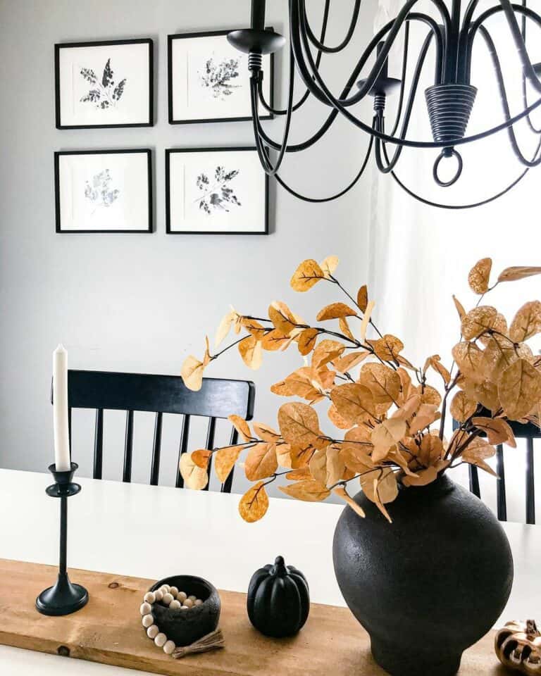 Modern Black Fall Tablescape Decorations