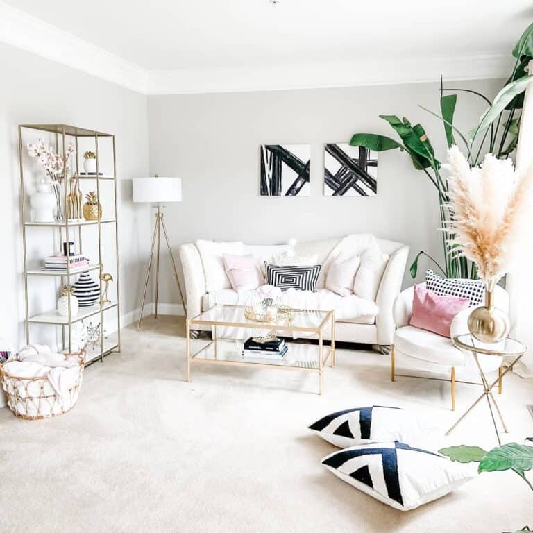 Modern Boho Living Room With Feminine Influence