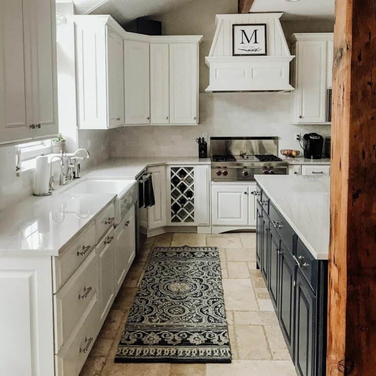 Modern Farmhouse Aesthetic With Black and White Kitchen Cabinets