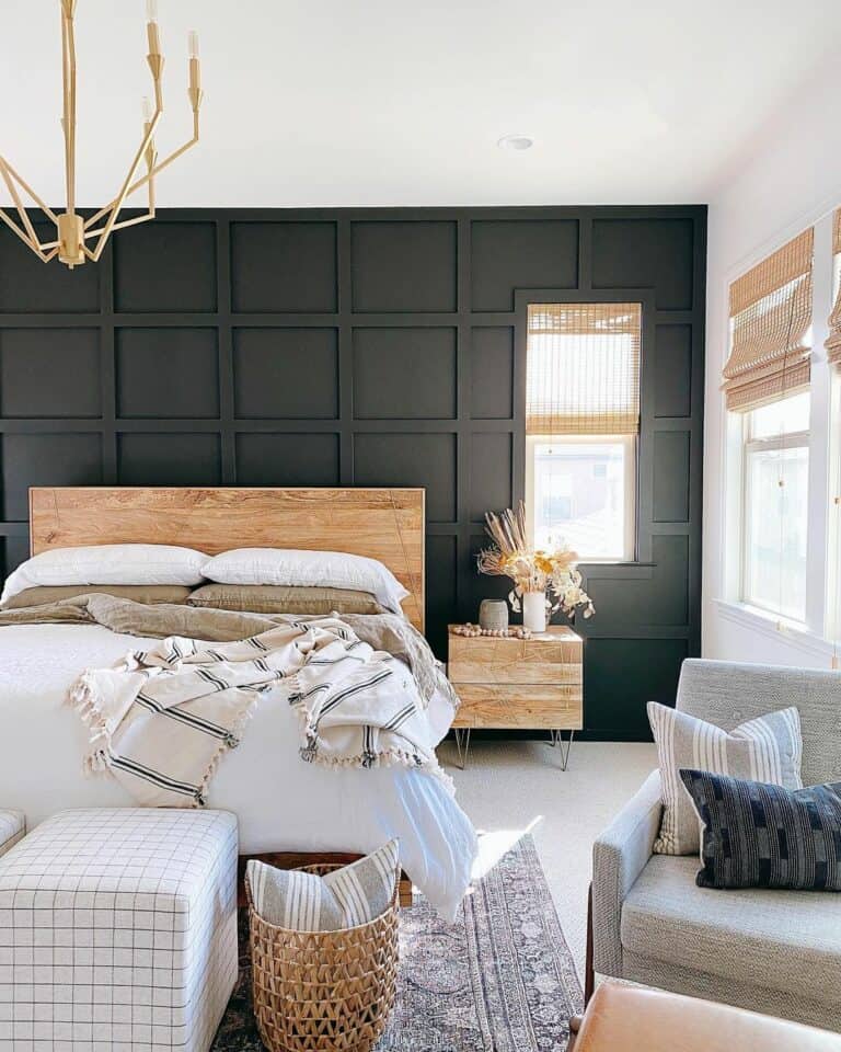 Modern Farmhouse Bedroom With Accent Wall