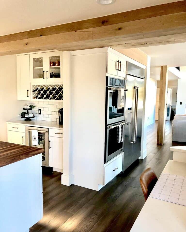 Modern Farmhouse Kitchen With White Cabinets