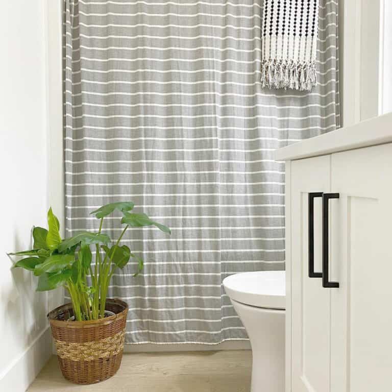 Modern Farmhouse Shower Curtain With Minimalist Elegance