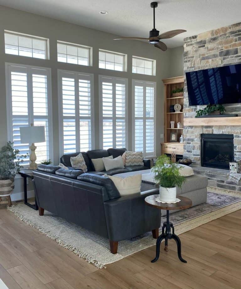 Modern Farmhouse Style Living Room With TV