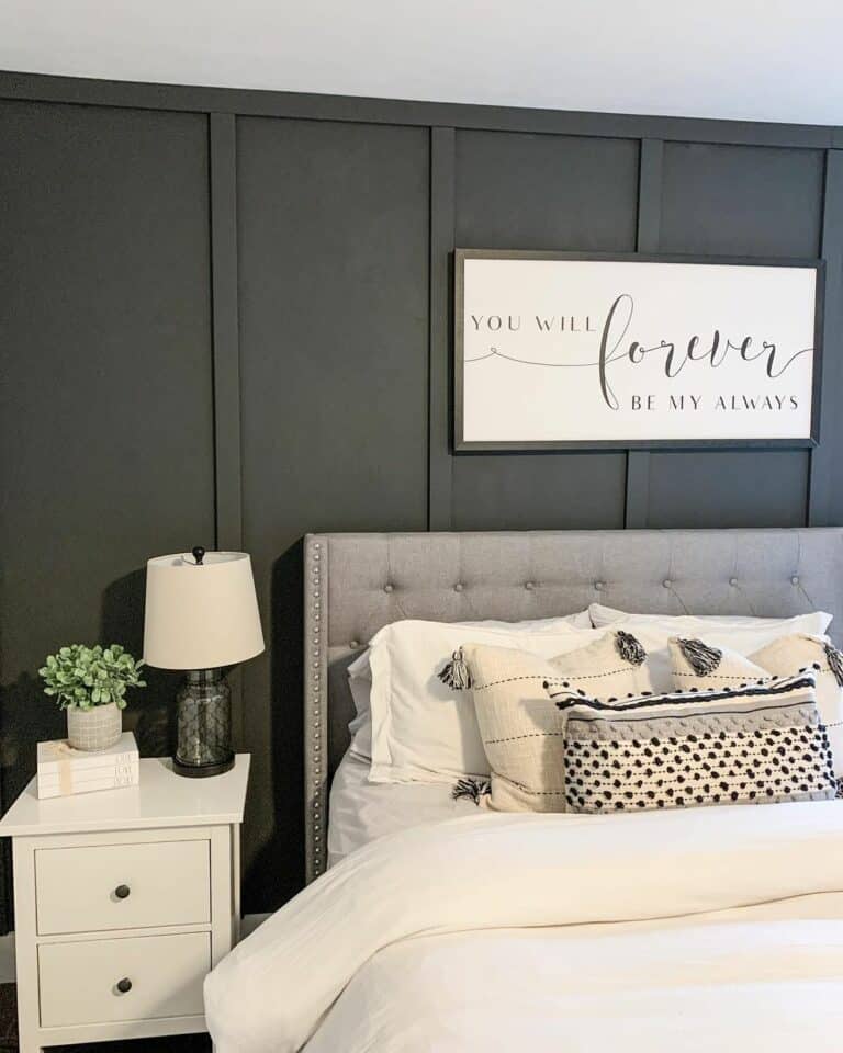 Modern Gray Accent Wall With White Sign