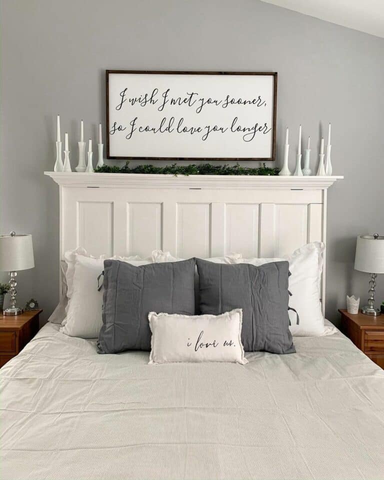 Modern Gray and White Farmhouse Bedroom