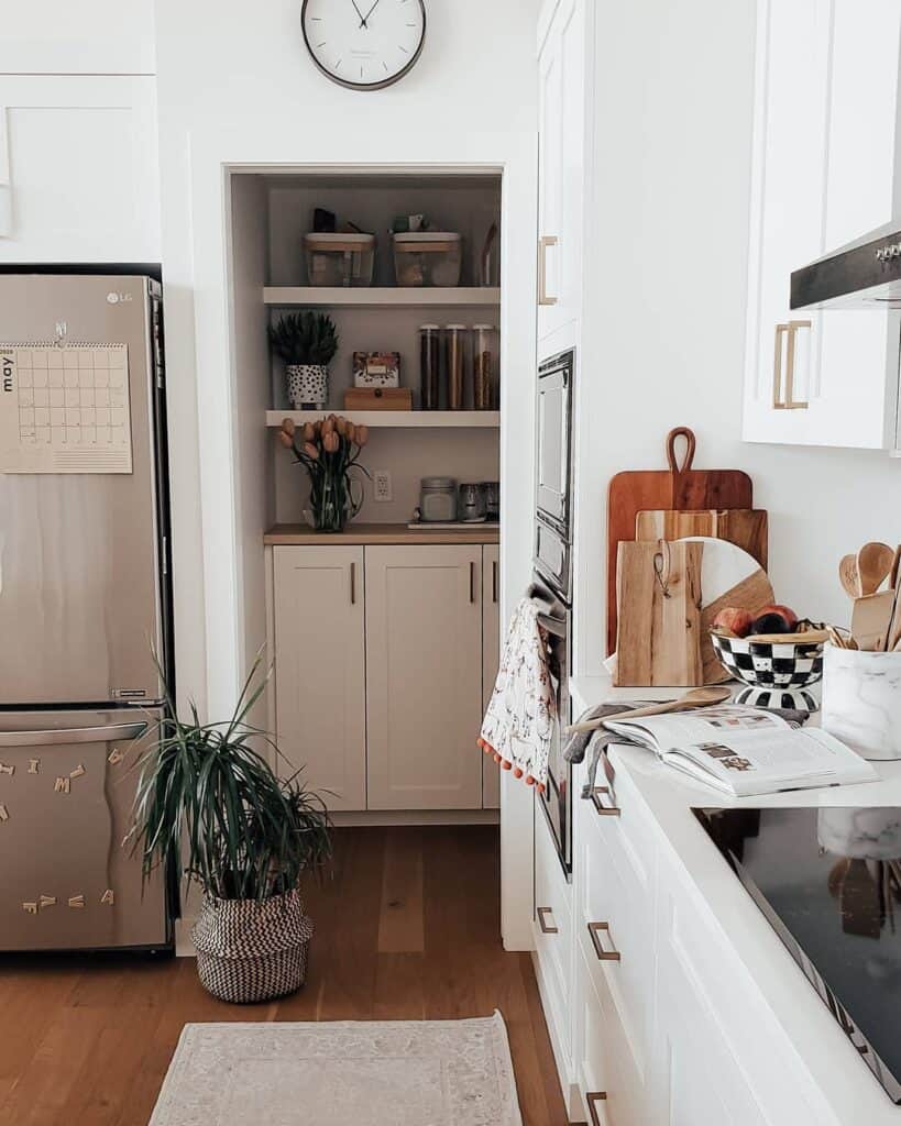 Modern Kitchen Organization With Walk-in Pantry