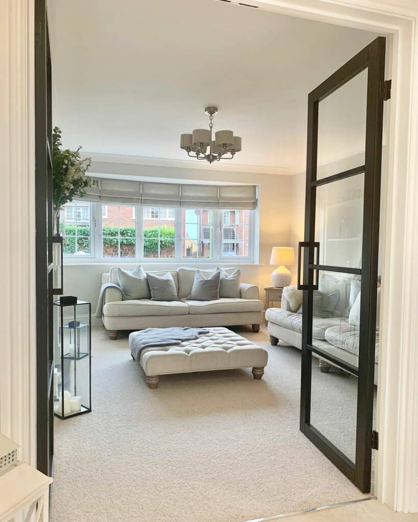 Modern Living Room With Two Beige Sofas