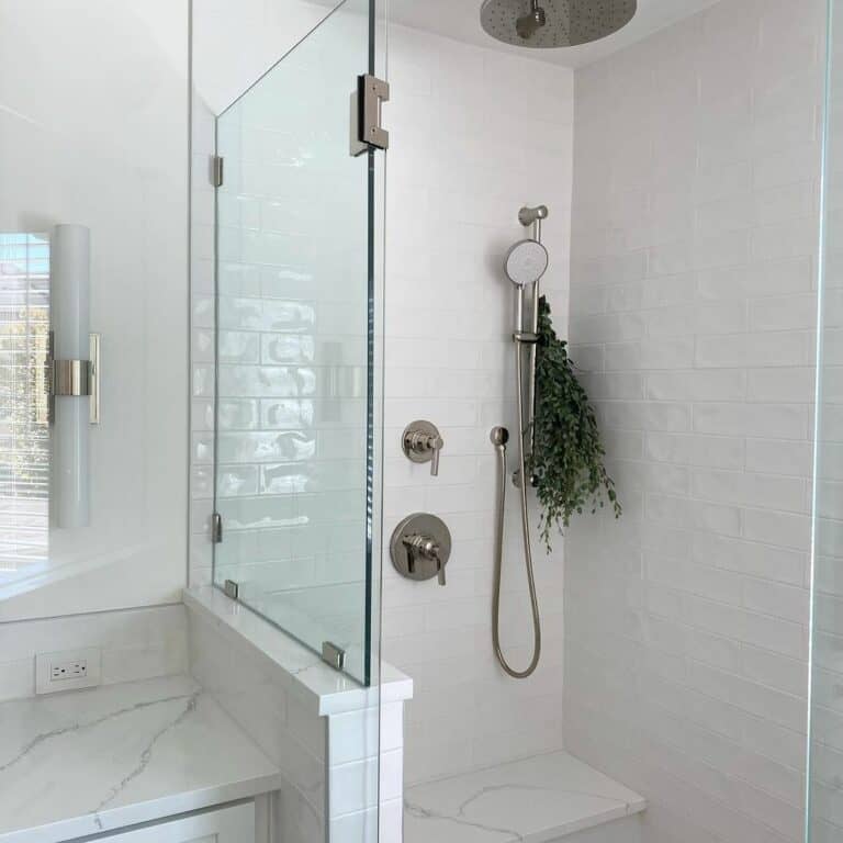 Modern Shower Tile Ideas Include White Subway Tiles