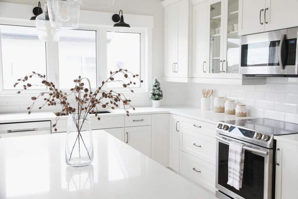 Modern White and Black Farmhouse Kitchen