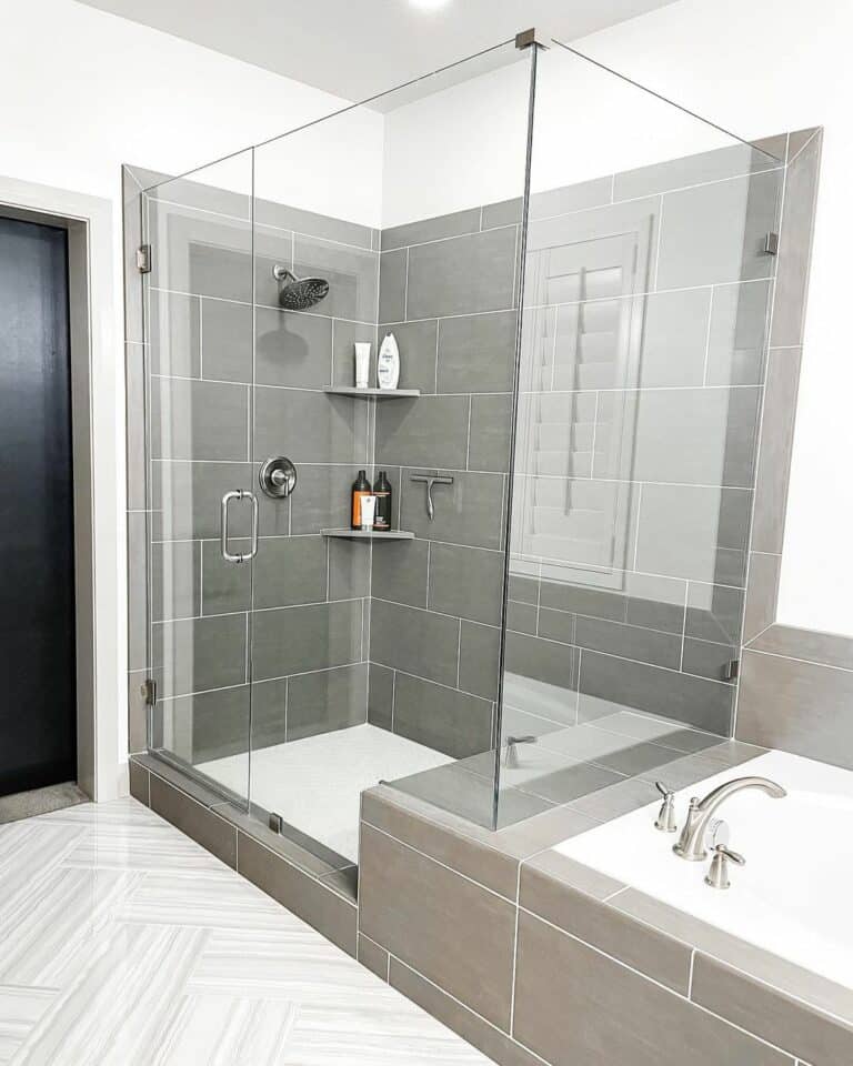 Modern and Gray Accented Bathroom
