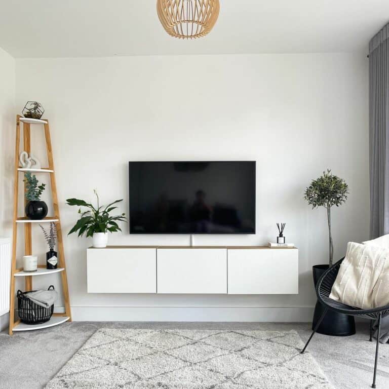 Monochrome Living Room With TV