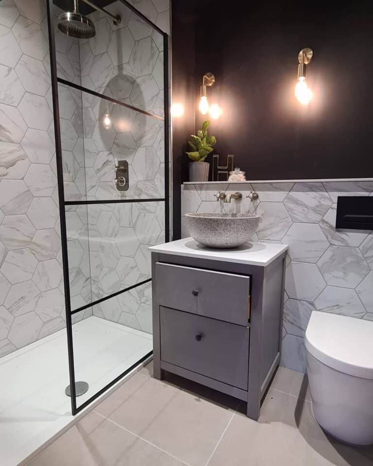 Moody Design Inspiration for a Small Bathroom