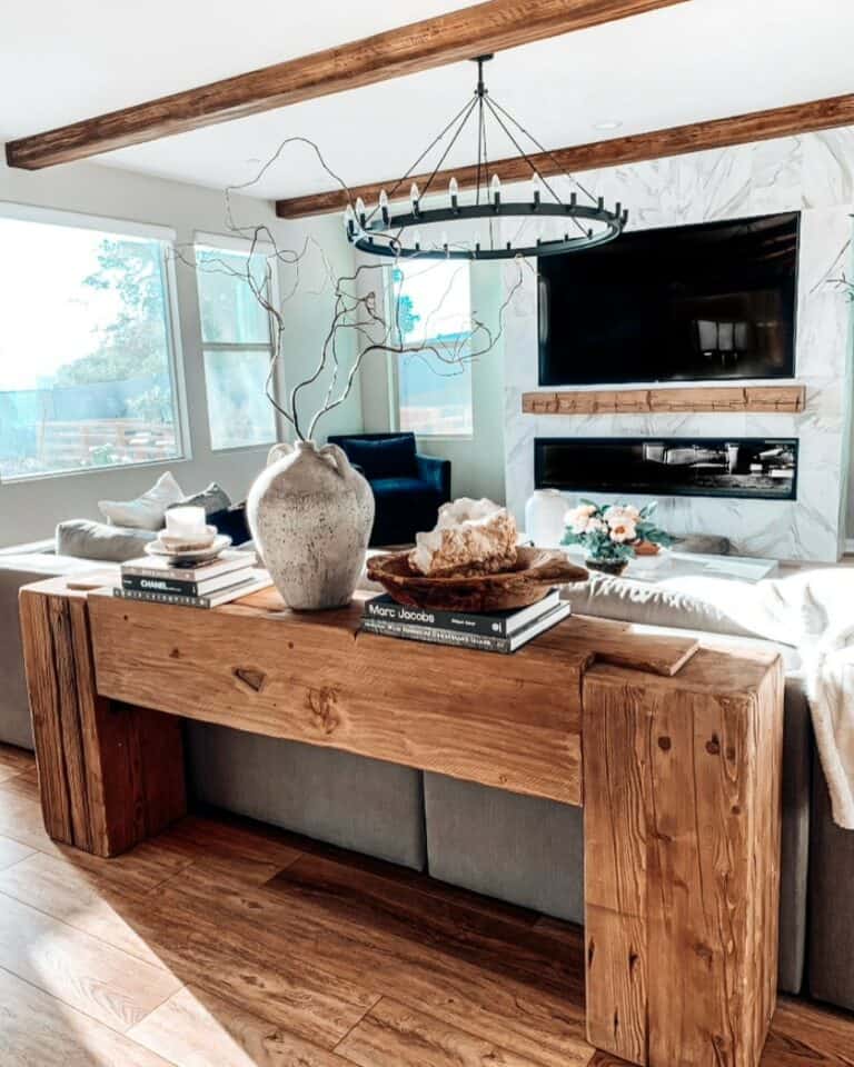 Natural Wood Ceiling Beams for an Industrial Modern Look