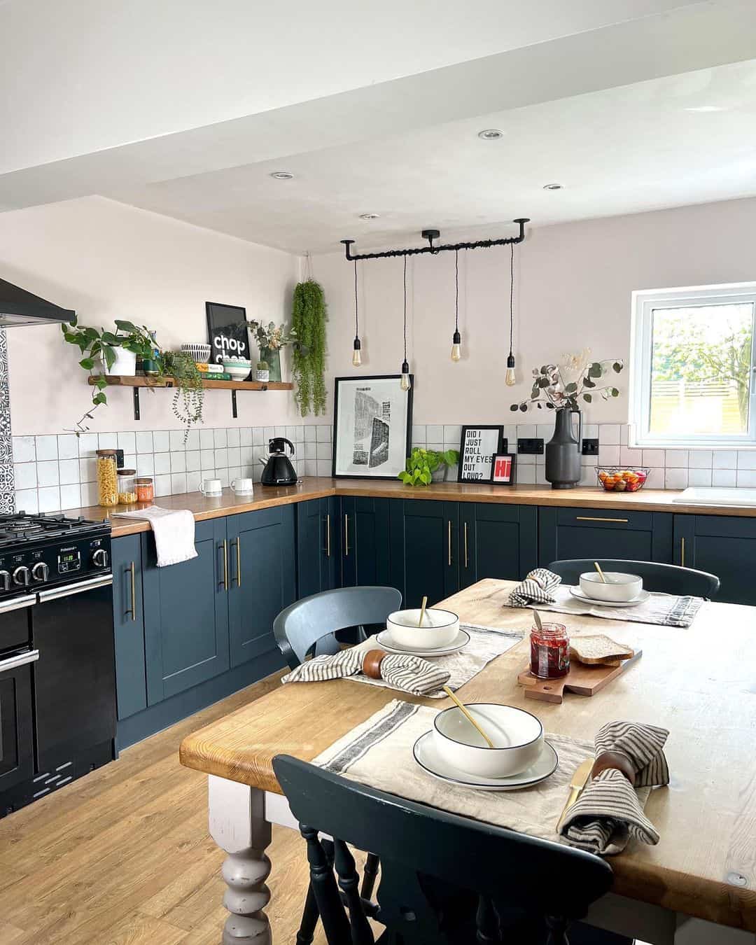 Navy Blue Kitchen Bin