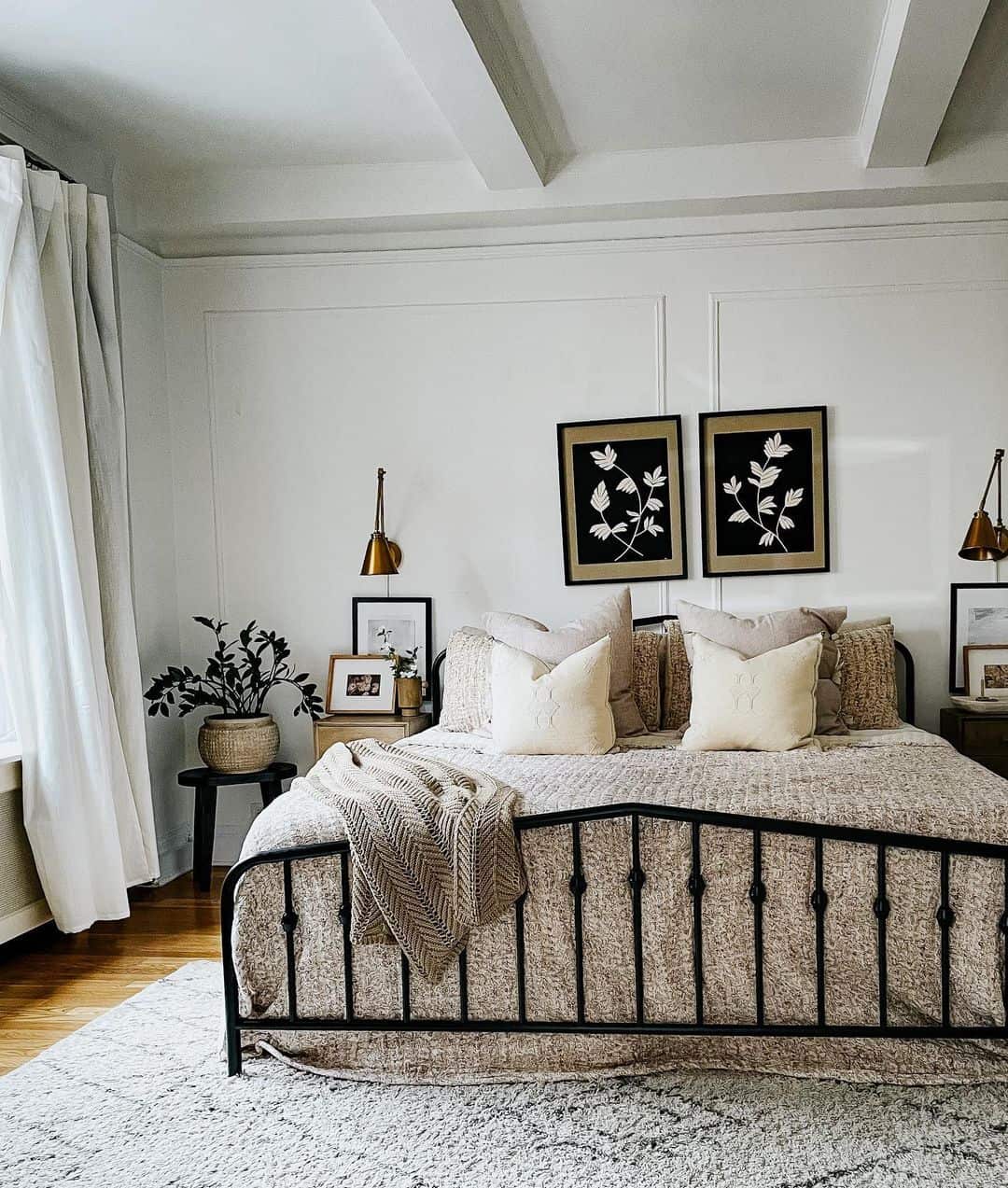 Neutral Botanical Bedroom With Wall Décor - Soul & Lane