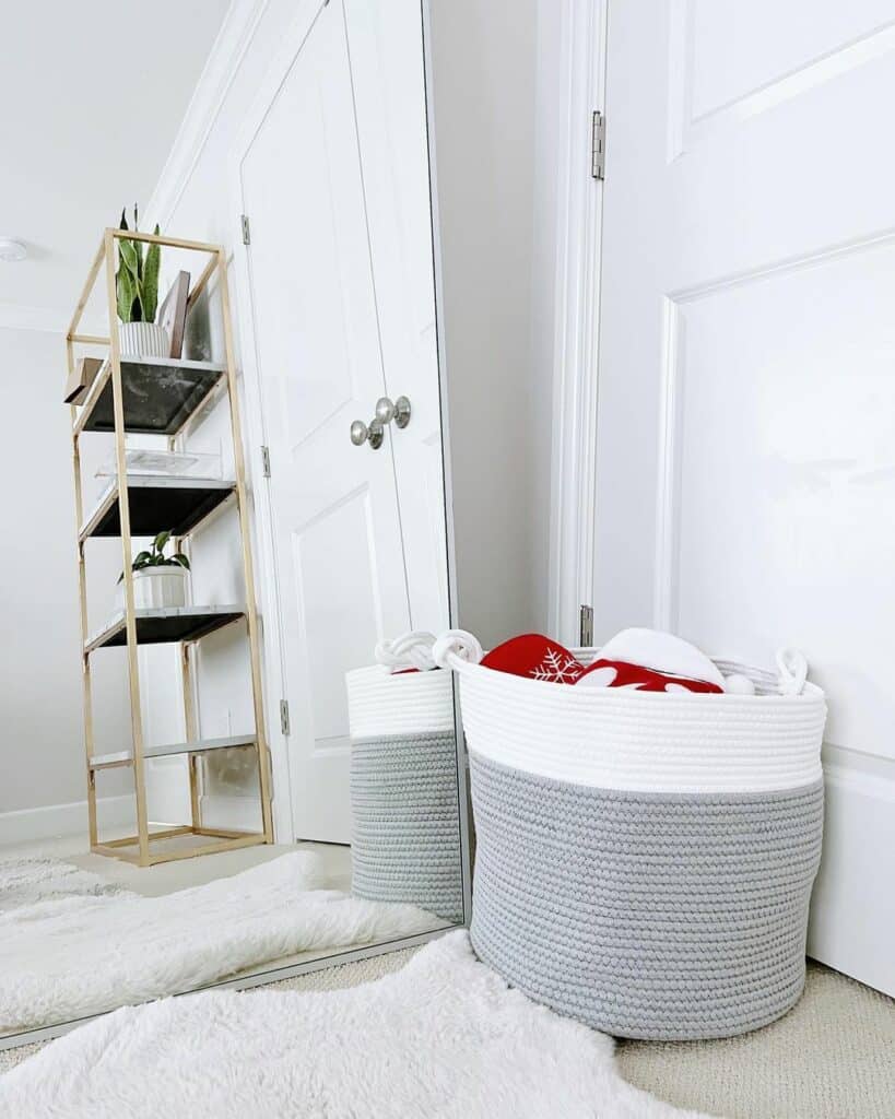 Neutral Storage Baskets for Bedroom Organization