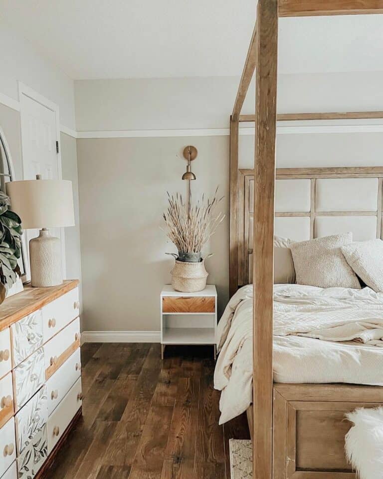 Neutral Wood Bedroom Furniture for a Boho Farmhouse