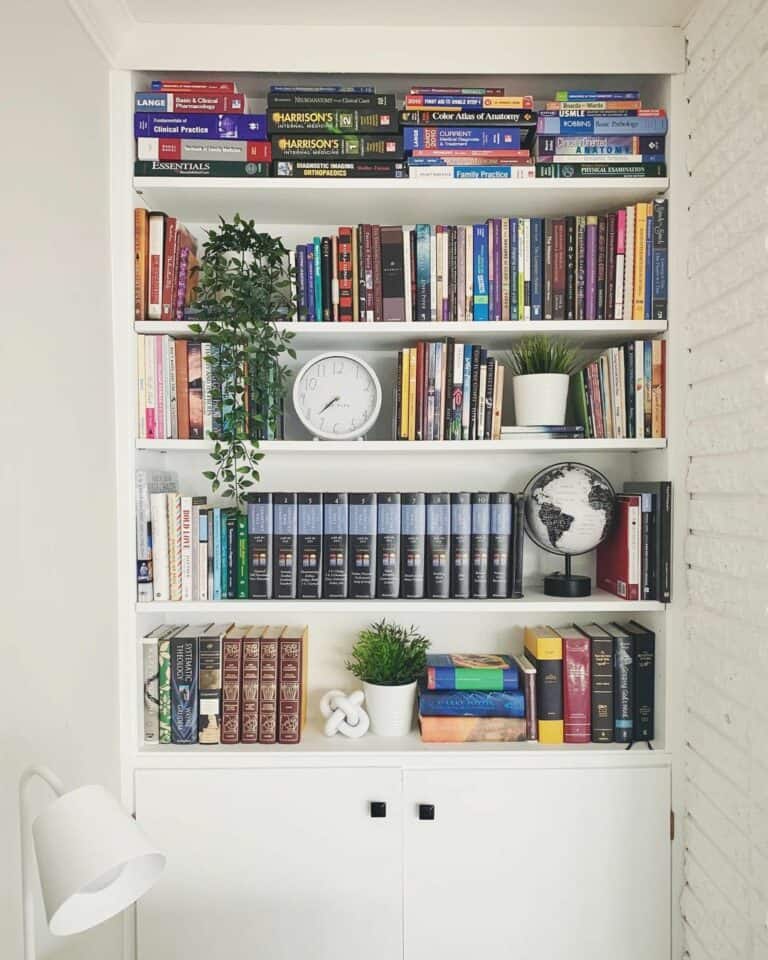 Office Space With a Painted Brick Wall