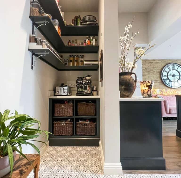 Open Walk-in Pantry With Organized Shelves