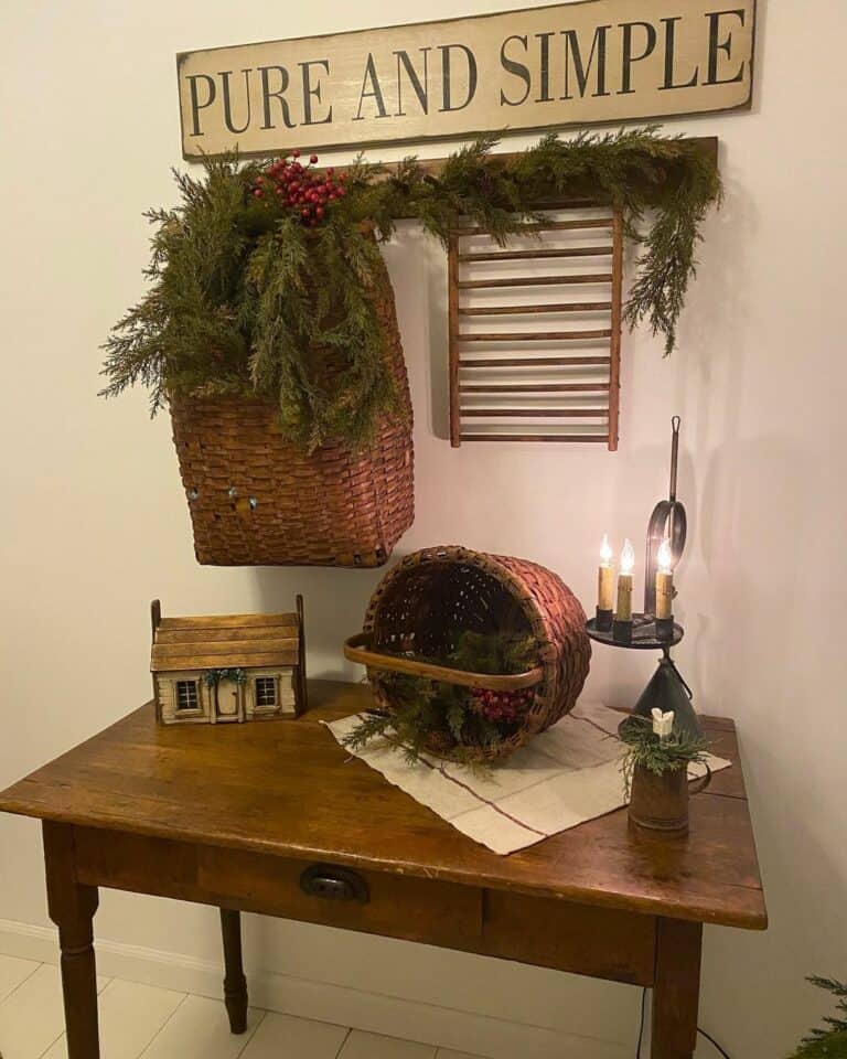 Pack Baskets With Pine Branches