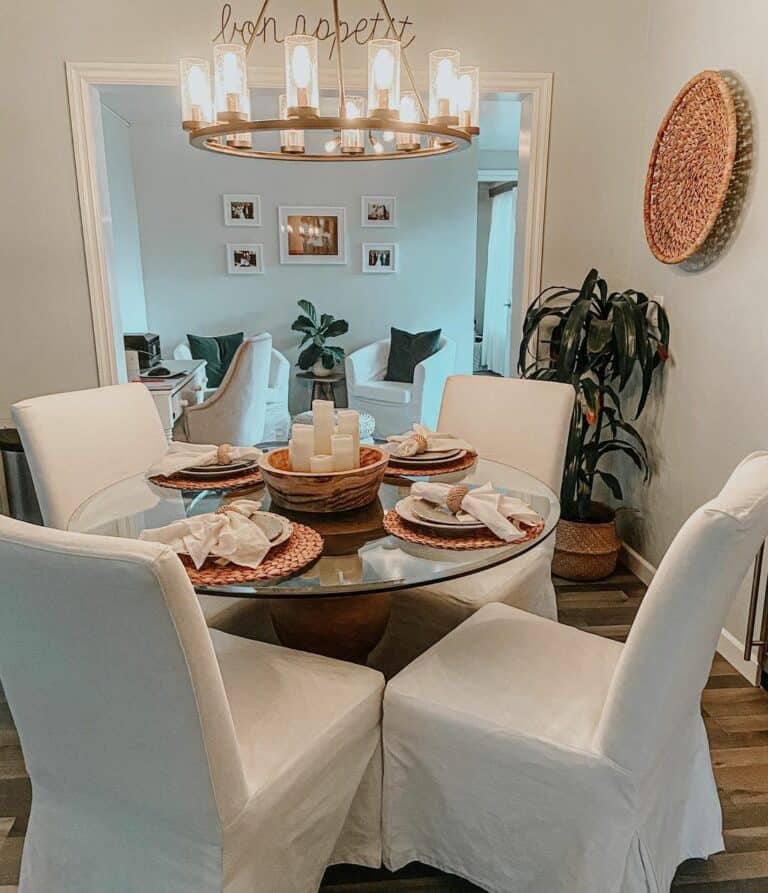 Pedestal Table Illuminated by Candelier