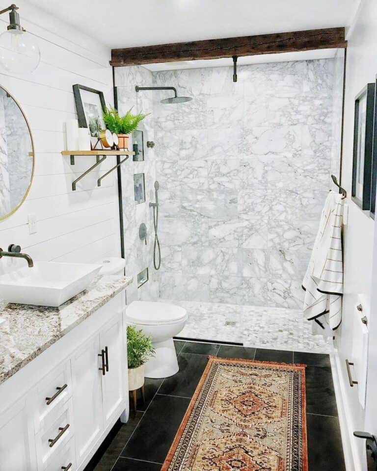 Rustic Bathroom Design Inspiration With a Monotone Palette