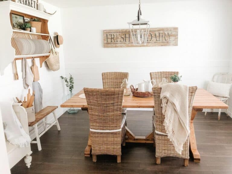 Rustic Dining Room Ideas With Wicker Chairs