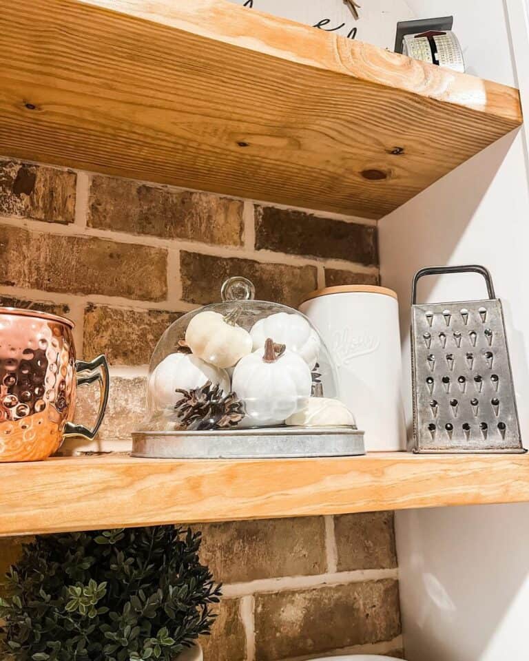 Rustic Kitchen Shelves With Farmhouse Accents