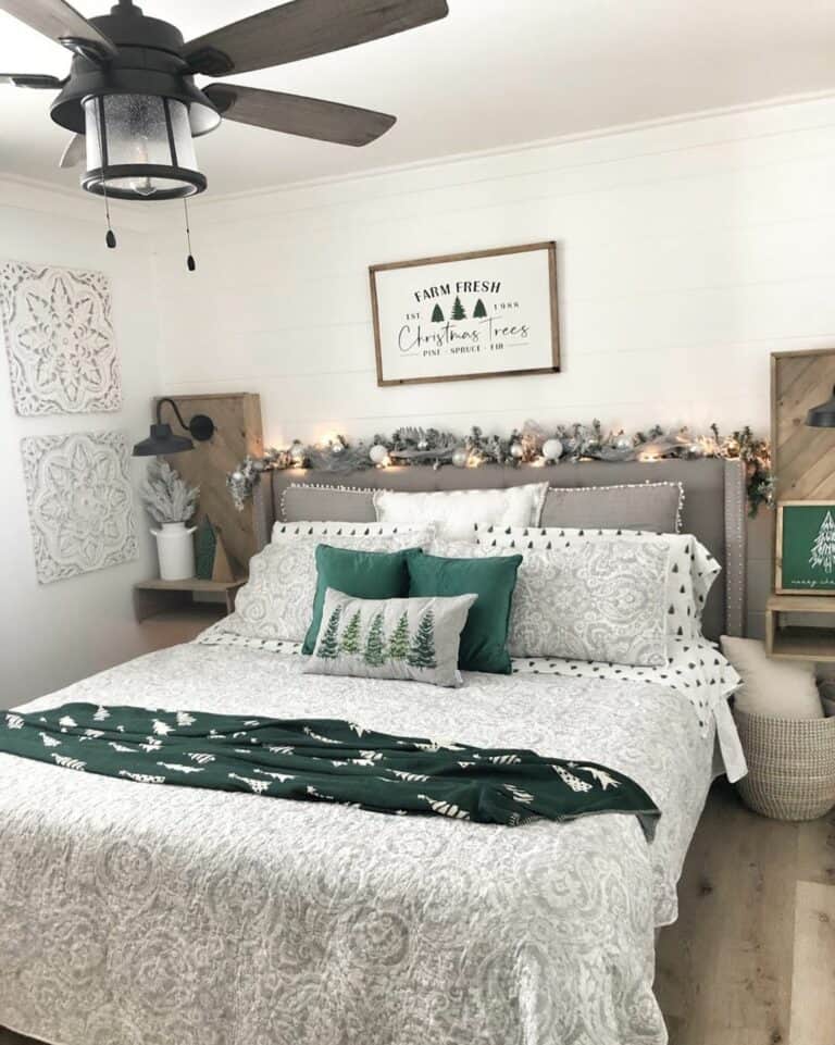 Seasonal Bedroom Complete With Floating Nightstands