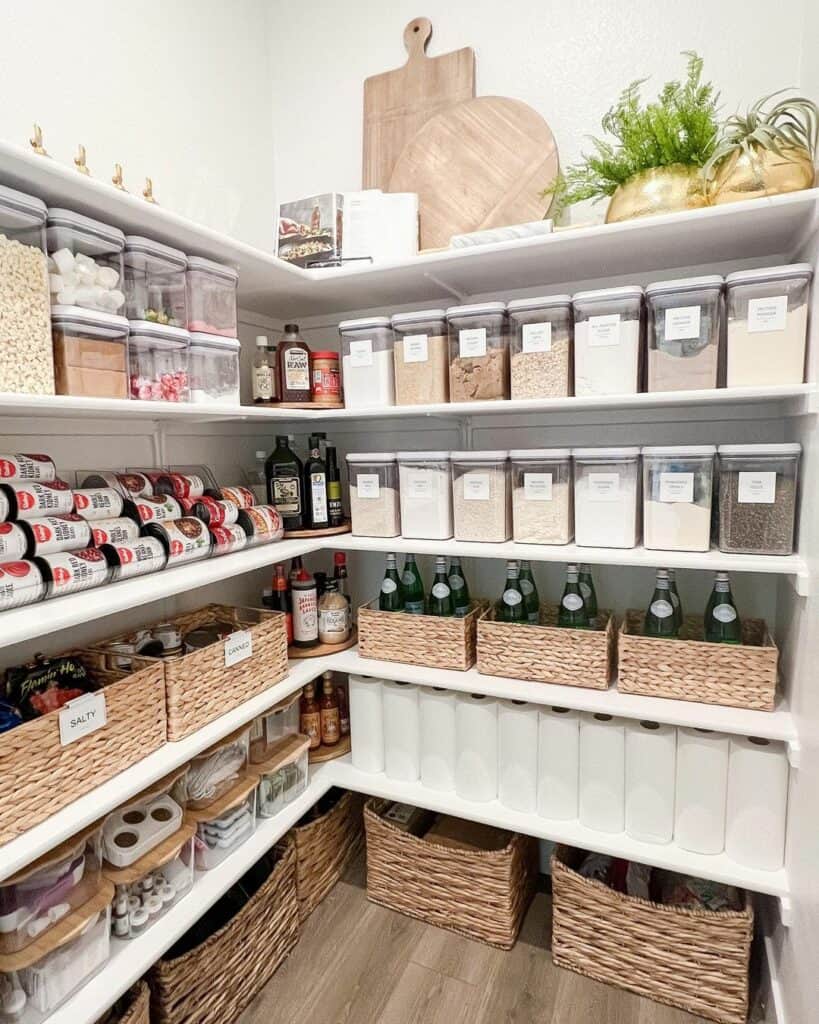 Shelving Extends Across Multiple Walls