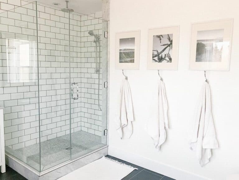 Shower With White Subway Tiles