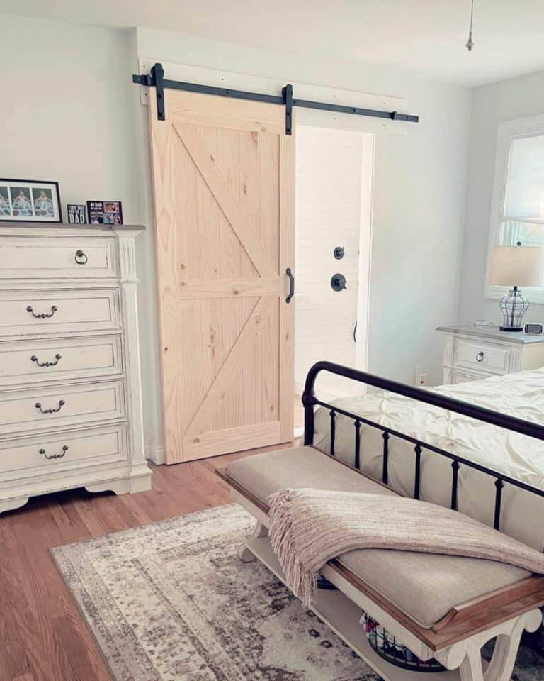 Sliding Barn Door on Bathroom