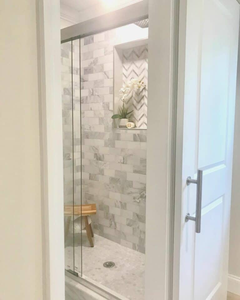 Sliding Barn Doors in Small Shower