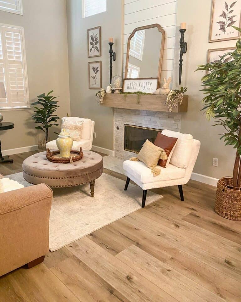 Slipper Chairs Furnish Sitting Area