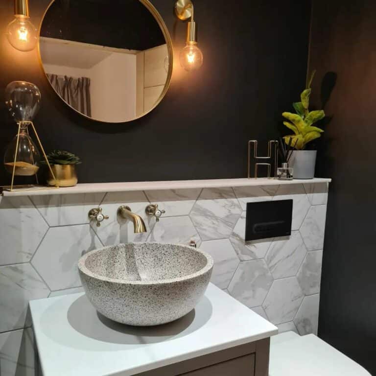 Small Modern Bathroom With Steampunk Accents